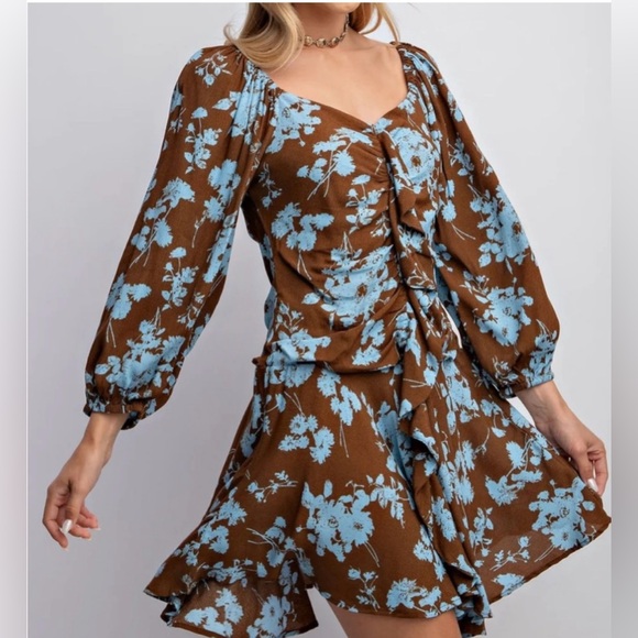 Easel Floral Printed Fitted Dress, NWT, Size Medium - Picture 1 of 5